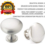 Kitchen Cabinet Round Knobs Satin Nickel Finish Diameter 1.38 inch