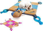 Puppy Toy Mat with Teething Chew Toys (20” x 20”) Ropes, Squeaker, Plush Foam Bed, Durable