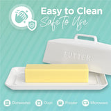 Ceramic Butter Dish with Lid for Countertop, Butter Keeper for Counter or Fridge