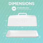 Ceramic Butter Dish with Lid for Countertop, Butter Keeper for Counter or Fridge