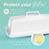 Ceramic Butter Dish with Lid for Countertop, Butter Keeper for Counter or Fridge