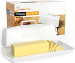 Ceramic Butter Dish with Lid for Countertop, Butter Keeper for Counter or Fridge