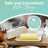 Ceramic Butter Dish with Lid for Countertop, Butter Keeper for Counter or Fridge