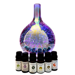 Ingeniuso Aromatherapy Essential Oil Diffuser 3D Glass Vase Cover with Fish Kiss Flask
