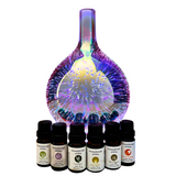 Ingeniuso Aromatherapy Essential Oil Diffuser 3D Glass Vase Cover with Fish Kiss Flask
