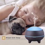 Ingeniuso Essential Oil Diffuser Humidifier with Bluetooth Speaker Dark Grain Wood Pure Aromatherapy