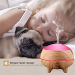 Essential Oil Diffuser with Bluetooth Speaker Light Wood Grain Aromatherapy