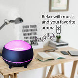 Ingeniuso Essential Oil Diffuser Humidifier with Bluetooth Speaker Dark Grain Wood Pure Aromatherapy