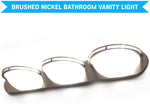 46 Inch Brushed Nickel Light Fixture with Alabaster Glass 3-Light Contemporary Bathroom Vanity Light