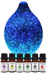 Ingeniuso Aromatherapy Essential Oil Diffuser 3D Glass Vase Cover with Fish Kiss Flask