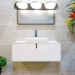 42 Inch Brushed Nickel Light Fixture with Alabaster Glass 3-Light Contemporary Bathroom Vanity Light