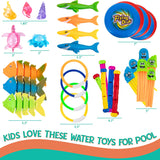 Ingeniuso Pool Diving Toys for Kids 38 PC Sinking Floating Diving Toys for Pool for Kids Encourage Underwater Swimming Lessons
