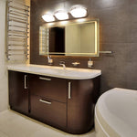 38 Inch Brushed Nickel Light Fixture with Alabaster Glass 3-Light Contemporary Bathroom Vanity Light