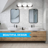 37 Inch Brushed Nickel Light Fixture with Alabaster Glass 3-Light Contemporary Bathroom Vanity Light