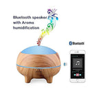 Essential Oil Diffuser with Bluetooth Speaker Light Wood Grain Aromatherapy