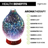 Ingeniuso Aromatherapy Essential Oil Diffuser 3D Glass Vase Cover with Fish Kiss Flask