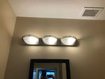 48 Inch Brushed Nickel Light Fixture with Alabaster Glass 3-Light Contemporary Bathroom Vanity Light
