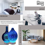 Fish Kiss Essential Oil Aromatherapy 6 Colorful LED Light Display Diffuser with a 3D Glass Vase Cover and a comforting Cool Mist