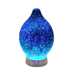 Fish Kiss Essential Oil Aromatherapy 6 Colorful LED Light Display Diffuser with a 3D Glass Vase Cover and a comforting Cool Mist