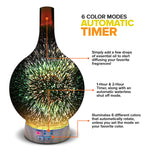 Ingeniuso Aromatherapy Essential Oil Diffuser 3D Glass Vase Cover with Round Bottom Flask